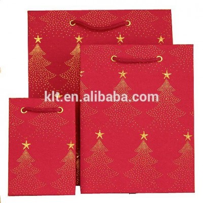 2019 custom design red recycle paper shopping bags